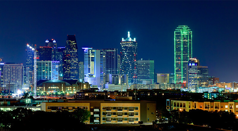 City buildings at night